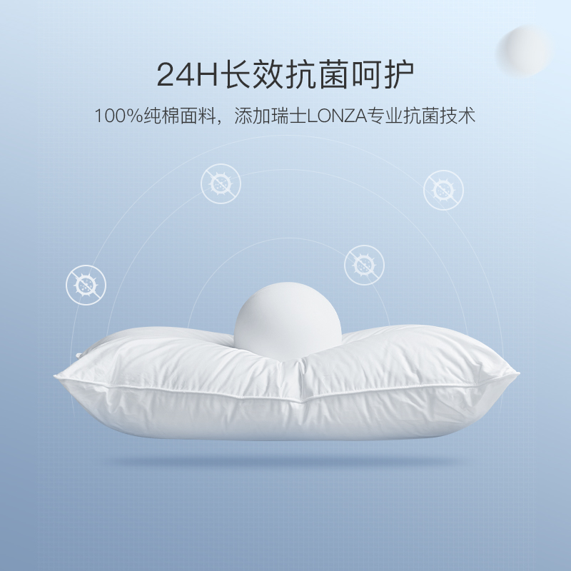 枕头单人五星级酒店枕芯男护颈椎家用纯棉助睡眠整头双人一对拍2
